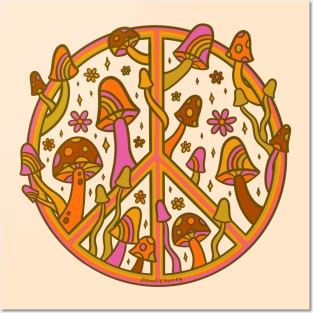 Mushroom Peace Sign Posters and Art